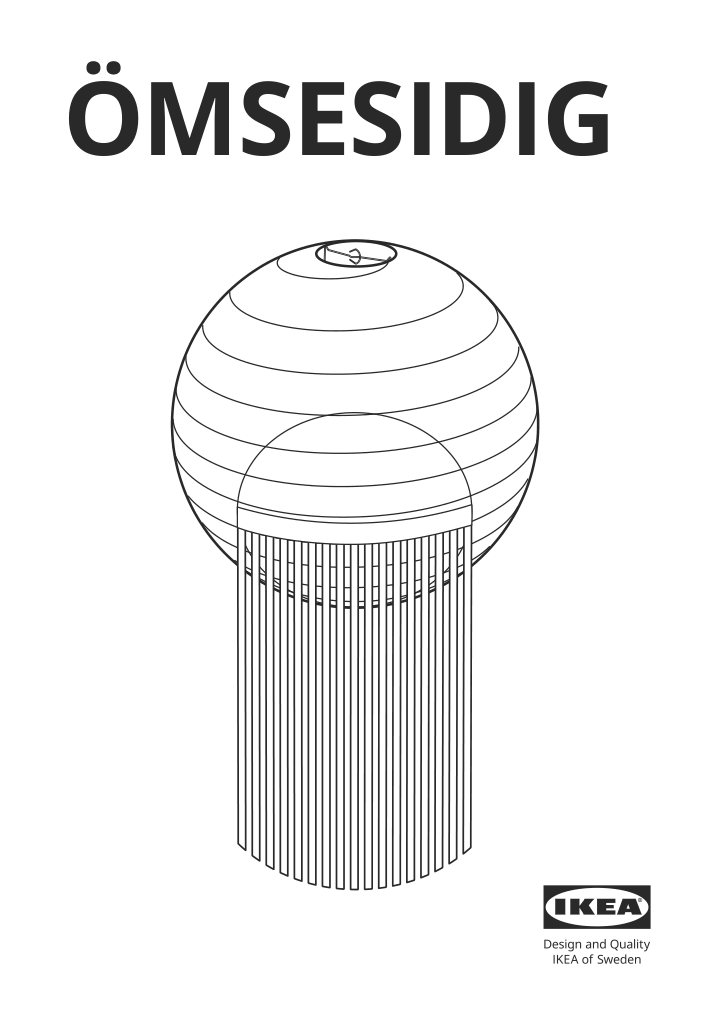 Assembly instructions for IKEA Oemsesidig pendant lamp shade white pink | Page 1 - IKEA ÖMSESIDIG pendant lamp shade 505.454.90