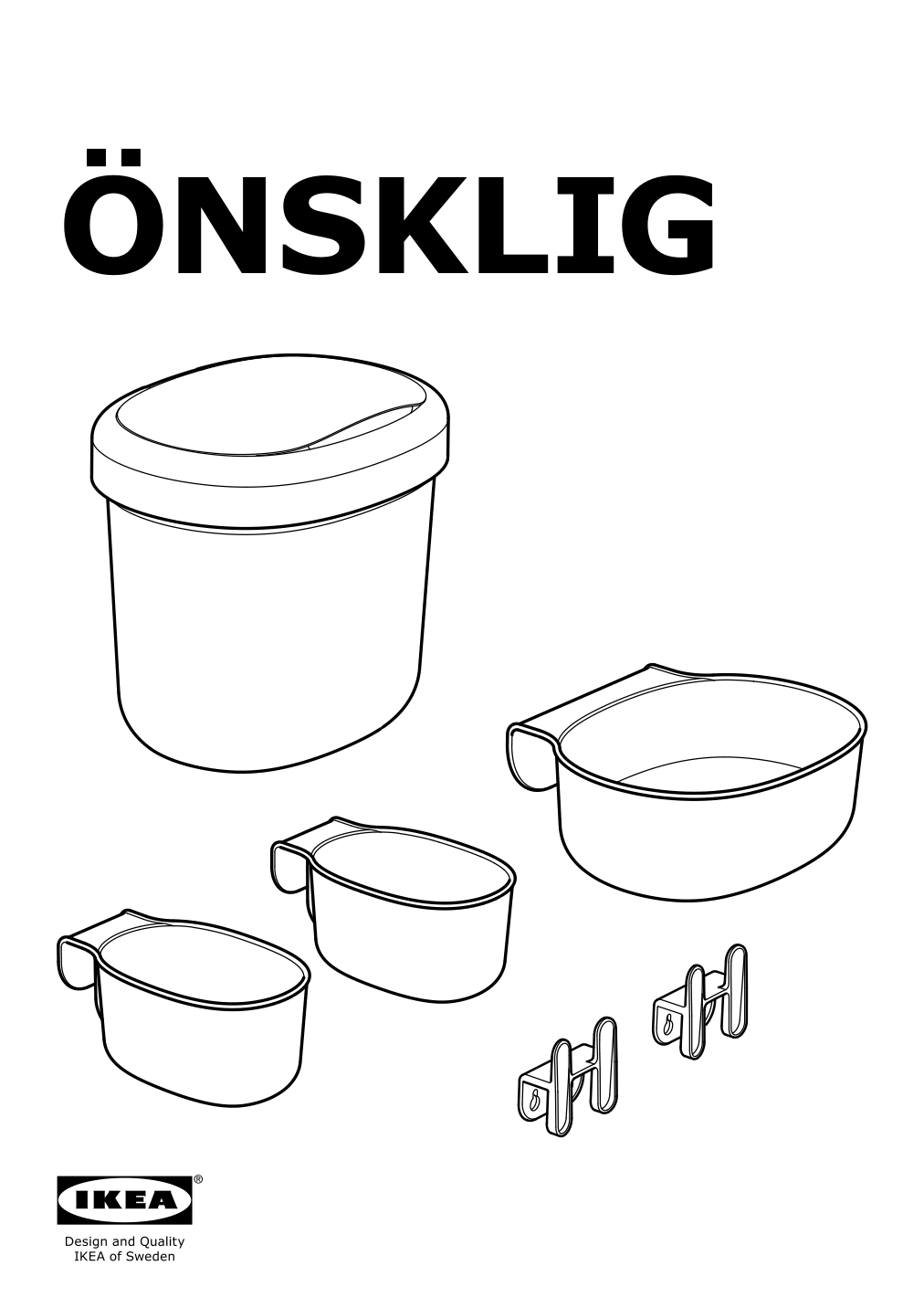 Assembly instructions for IKEA Oensklig racks for changing table set of 4 white | Page 1 - IKEA ÖNSKLIG racks for changing table, set of 4 301.992.83