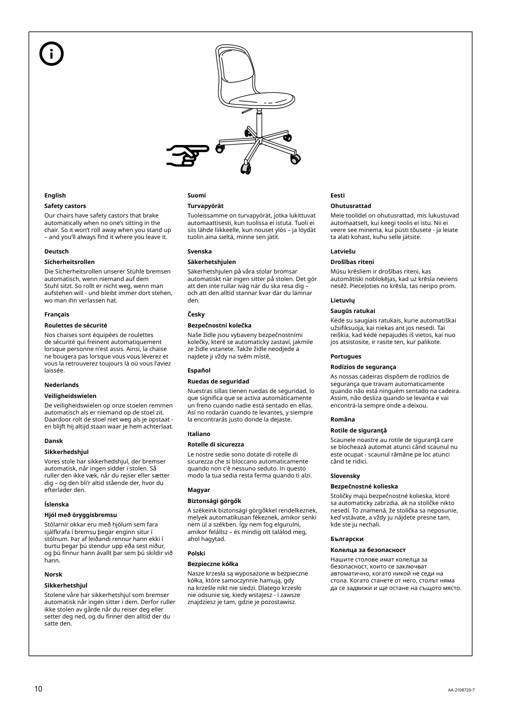 Assembly instructions for IKEA Oerfjaell chair frame swivel black | Page 10 - IKEA ÖRFJÄLL swivel chair 994.160.19