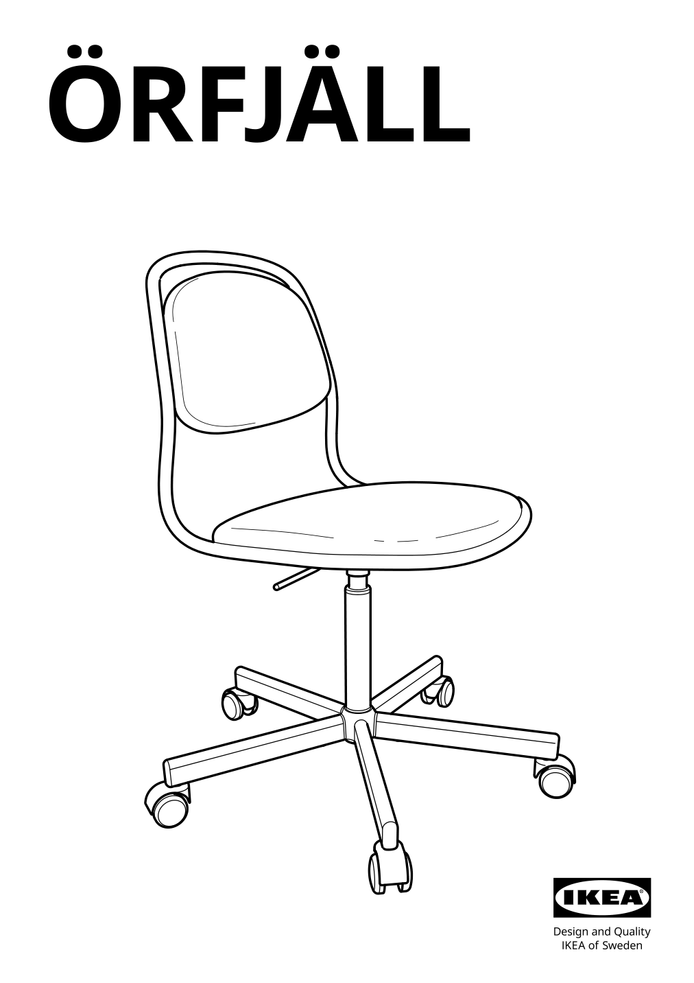 Assembly instructions for IKEA Oerfjaell chair frame swivel white | Page 1 - IKEA ÖRFJÄLL swivel chair 396.021.37