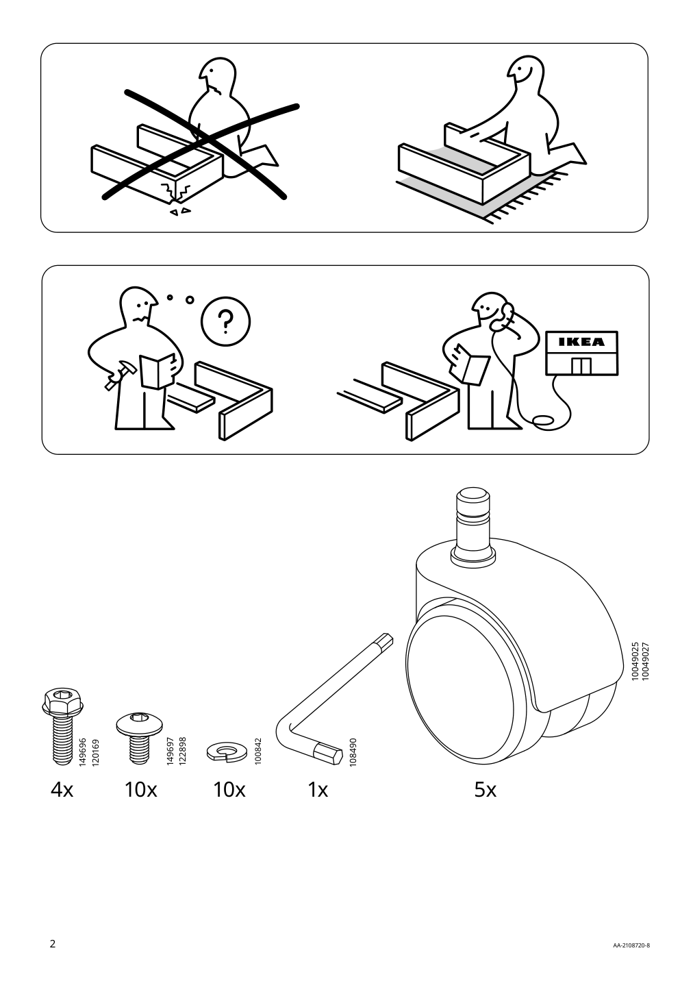 Assembly instructions for IKEA Oerfjaell chair frame swivel white | Page 2 - IKEA ÖRFJÄLL swivel chair 396.021.37