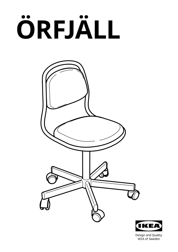 Assembly instructions for IKEA Oerfjaell childs desk chair white vissle light gray | Page 1 - IKEA ÖRFJÄLL child's desk chair 105.018.84