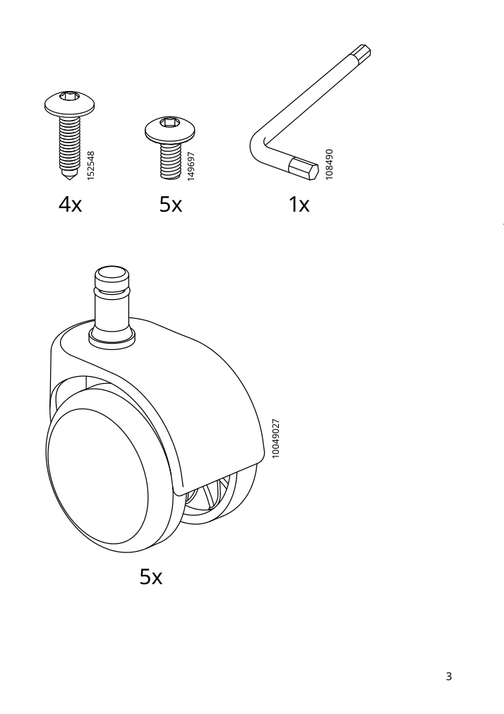 Assembly instructions for IKEA Oerfjaell childs desk chair white vissle light gray | Page 3 - IKEA ÖRFJÄLL child's desk chair 105.018.84