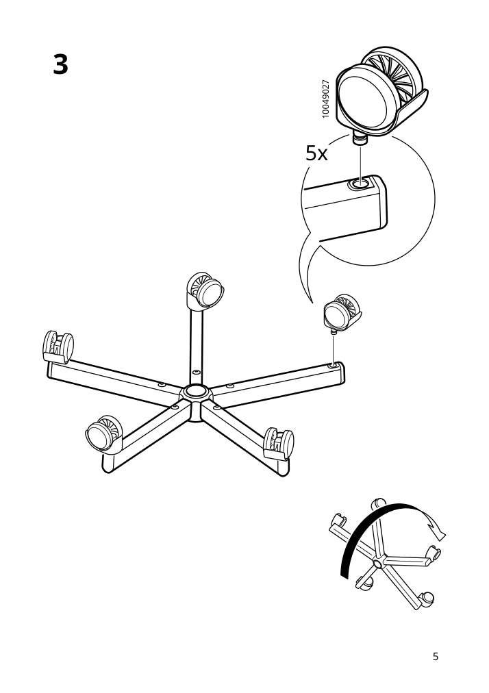 Assembly instructions for IKEA Oerfjaell childs desk chair white vissle light gray | Page 5 - IKEA ÖRFJÄLL child's desk chair 105.018.84