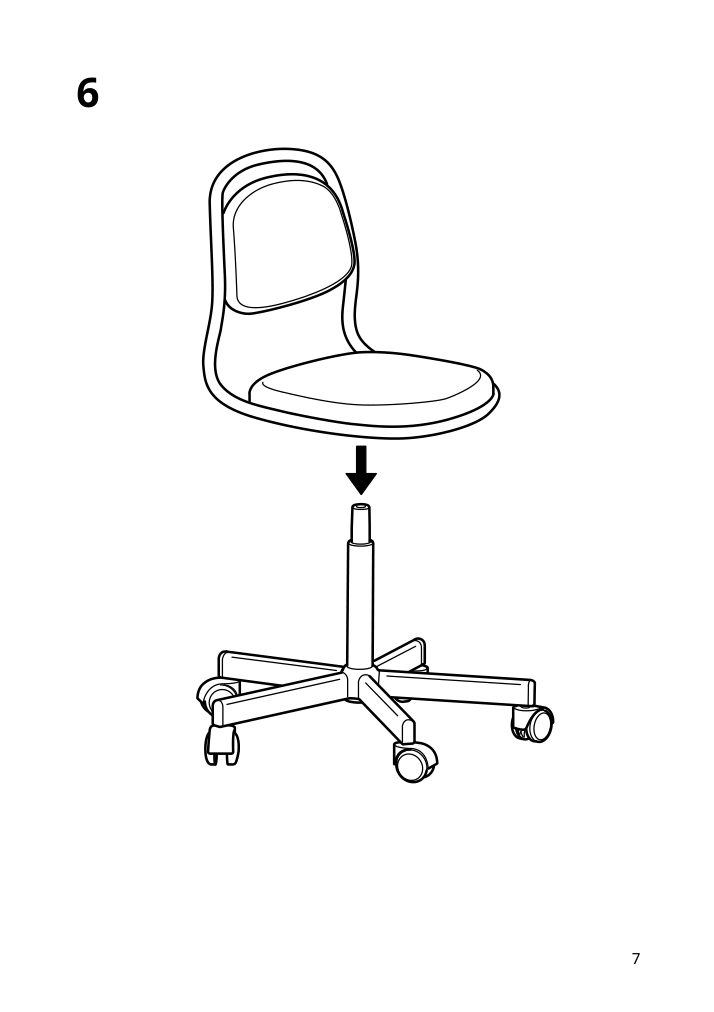 Assembly instructions for IKEA Oerfjaell childs desk chair white vissle light gray | Page 7 - IKEA ÖRFJÄLL child's desk chair 105.018.84