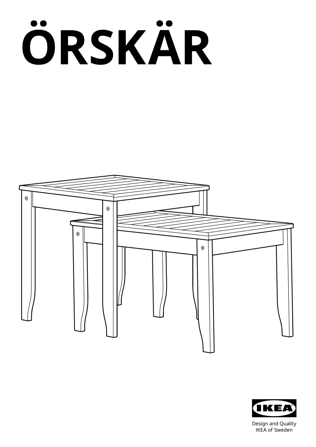 Assembly instructions for IKEA Oerskaer nesting tables set of 2 indoor outdoor dark gray | Page 1 - IKEA ÖRSKÄR nesting tables, set of 2 305.337.37