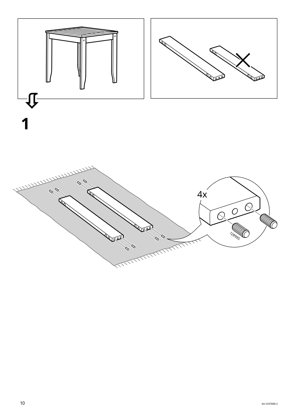 Assembly instructions for IKEA Oerskaer nesting tables set of 2 indoor outdoor dark gray | Page 10 - IKEA ÖRSKÄR nesting tables, set of 2 305.337.37