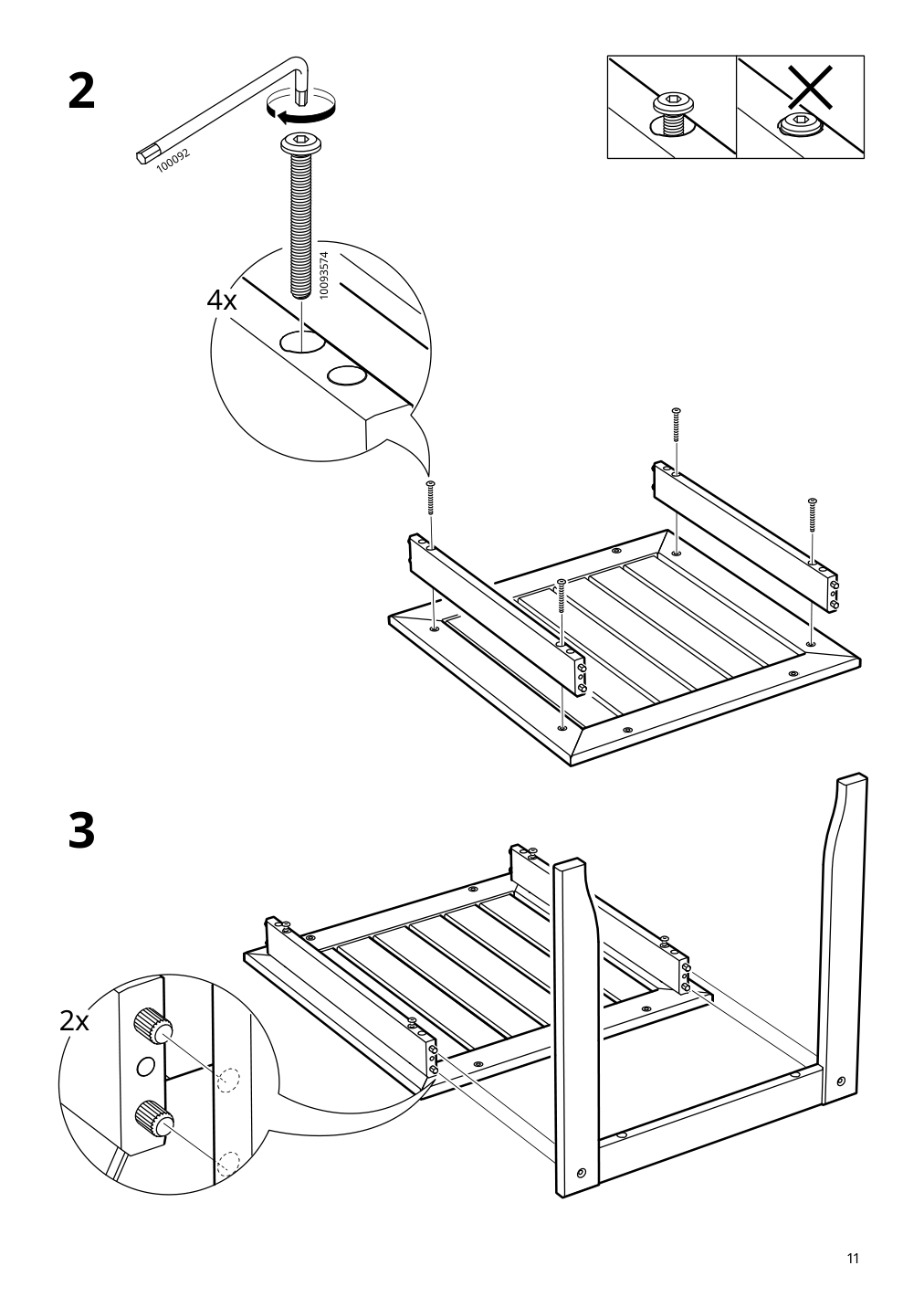 Assembly instructions for IKEA Oerskaer nesting tables set of 2 indoor outdoor dark gray | Page 11 - IKEA ÖRSKÄR nesting tables, set of 2 305.337.37