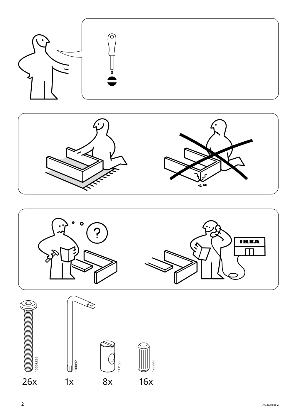 Assembly instructions for IKEA Oerskaer nesting tables set of 2 indoor outdoor dark gray | Page 2 - IKEA ÖRSKÄR nesting tables, set of 2 305.337.37