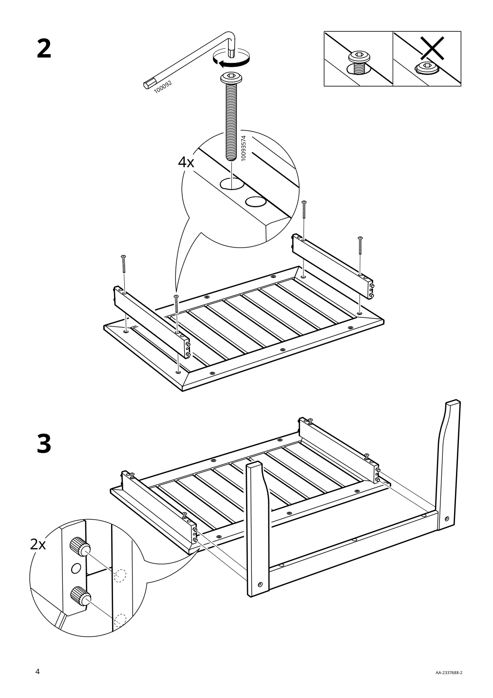 Assembly instructions for IKEA Oerskaer nesting tables set of 2 indoor outdoor dark gray | Page 4 - IKEA ÖRSKÄR nesting tables, set of 2 305.337.37