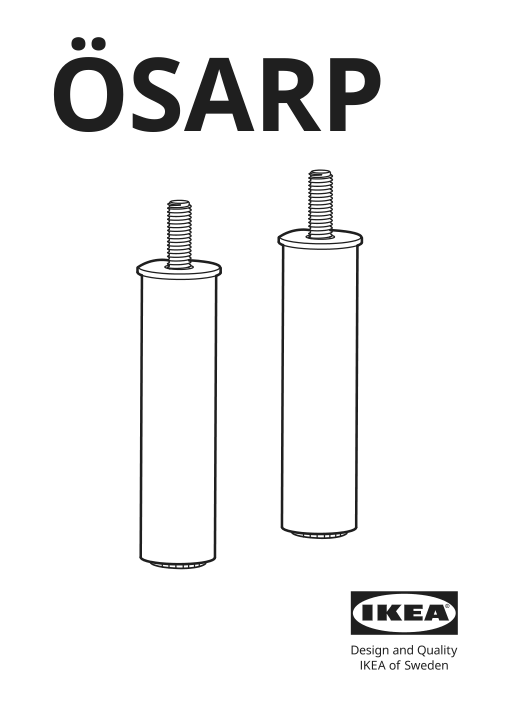 Assembly instructions for IKEA Oesarp leg brass color | Page 1 - IKEA BESTÅ TV bench with doors 494.194.64