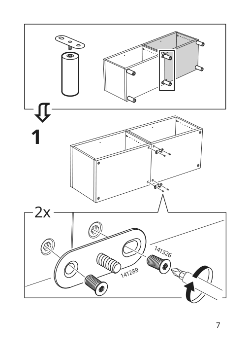 Assembly instructions for IKEA Oesarp leg brass color | Page 7 - IKEA BESTÅ TV bench with doors 494.194.64