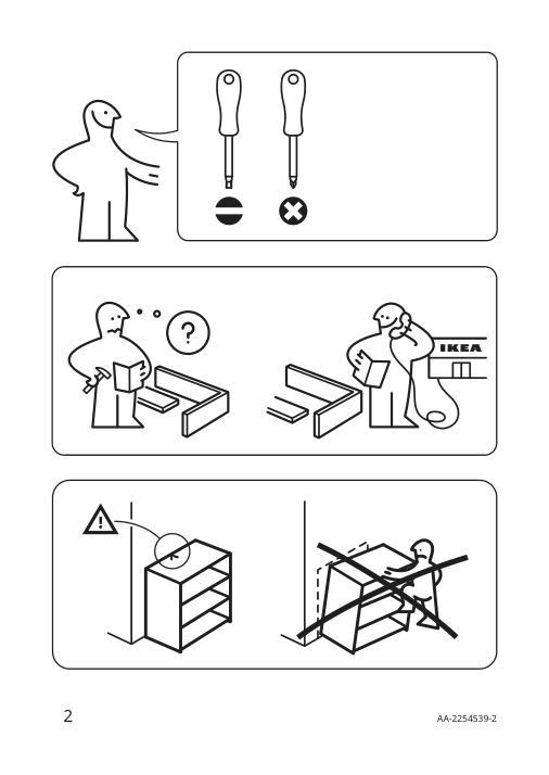 Assembly instructions for IKEA Oesarp leg stainless steel color | Page 2 - IKEA BESTÅ TV bench with drawers 494.202.74