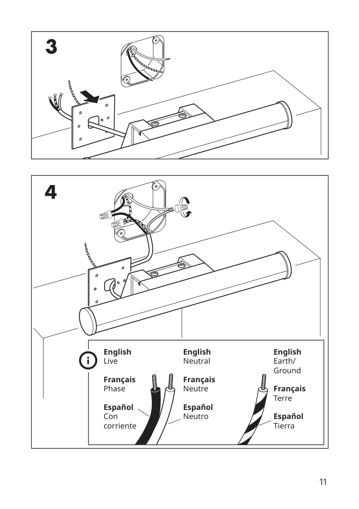 Assembly instructions for IKEA Oestana led cabinet wall light white | Page 11 - IKEA ÖSTANÅ LED cabinet/wall light 802.285.13