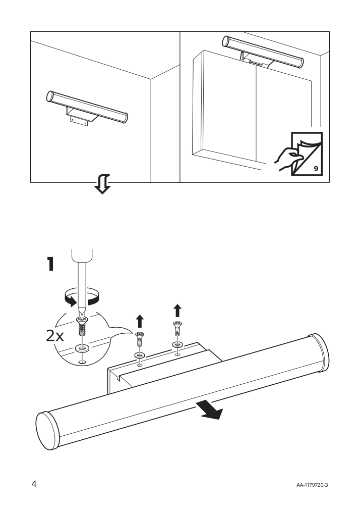 Assembly instructions for IKEA Oestana led cabinet wall light white | Page 4 - IKEA ÖSTANÅ LED cabinet/wall light 802.285.13