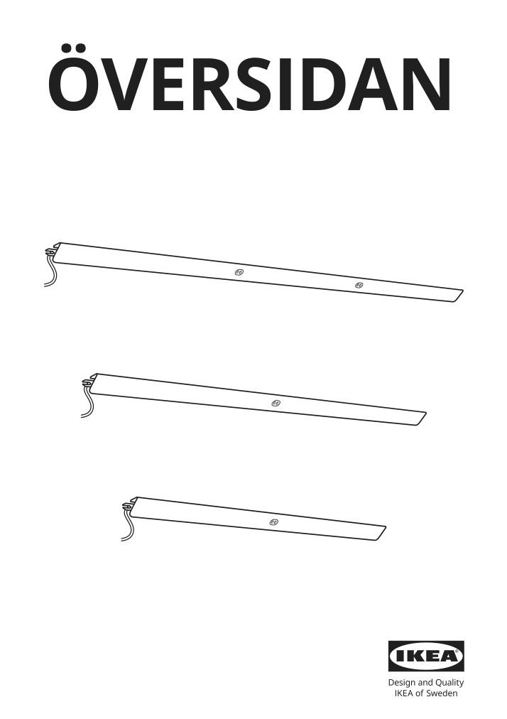 Assembly instructions for IKEA Oeversidan led wardrobe lighting strp w sensor dimmable dark gray | Page 1 - IKEA ÖVERSIDAN LED wardrobe lighting strp w sensor 004.749.04