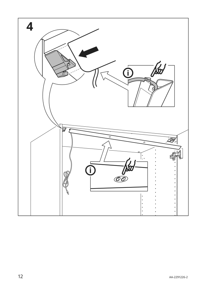 Assembly instructions for IKEA Oeversidan led wardrobe lighting strp w sensor dimmable dark gray | Page 12 - IKEA ÖVERSIDAN LED wardrobe lighting strp w sensor 004.749.04