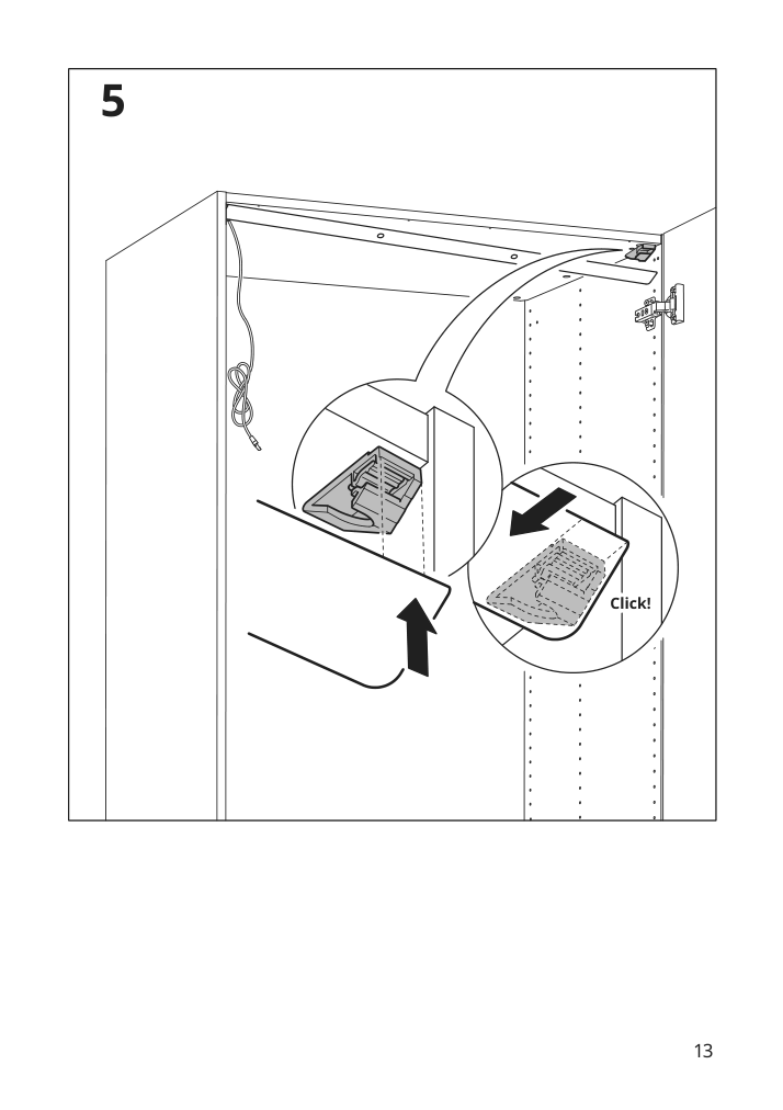 Assembly instructions for IKEA Oeversidan led wardrobe lighting strp w sensor dimmable dark gray | Page 13 - IKEA ÖVERSIDAN LED wardrobe lighting strp w sensor 004.749.04