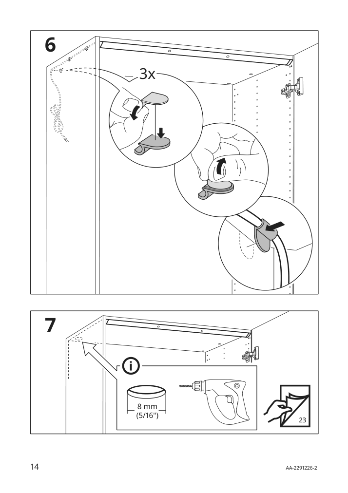 Assembly instructions for IKEA Oeversidan led wardrobe lighting strp w sensor dimmable dark gray | Page 14 - IKEA ÖVERSIDAN LED wardrobe lighting strp w sensor 004.749.04