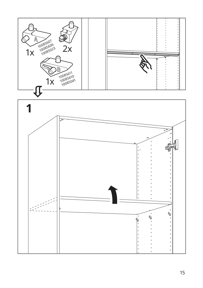 Assembly instructions for IKEA Oeversidan led wardrobe lighting strp w sensor dimmable dark gray | Page 15 - IKEA ÖVERSIDAN LED wardrobe lighting strp w sensor 004.749.04