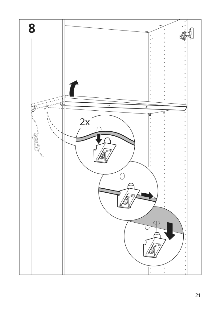 Assembly instructions for IKEA Oeversidan led wardrobe lighting strp w sensor dimmable dark gray | Page 21 - IKEA ÖVERSIDAN LED wardrobe lighting strp w sensor 004.749.04