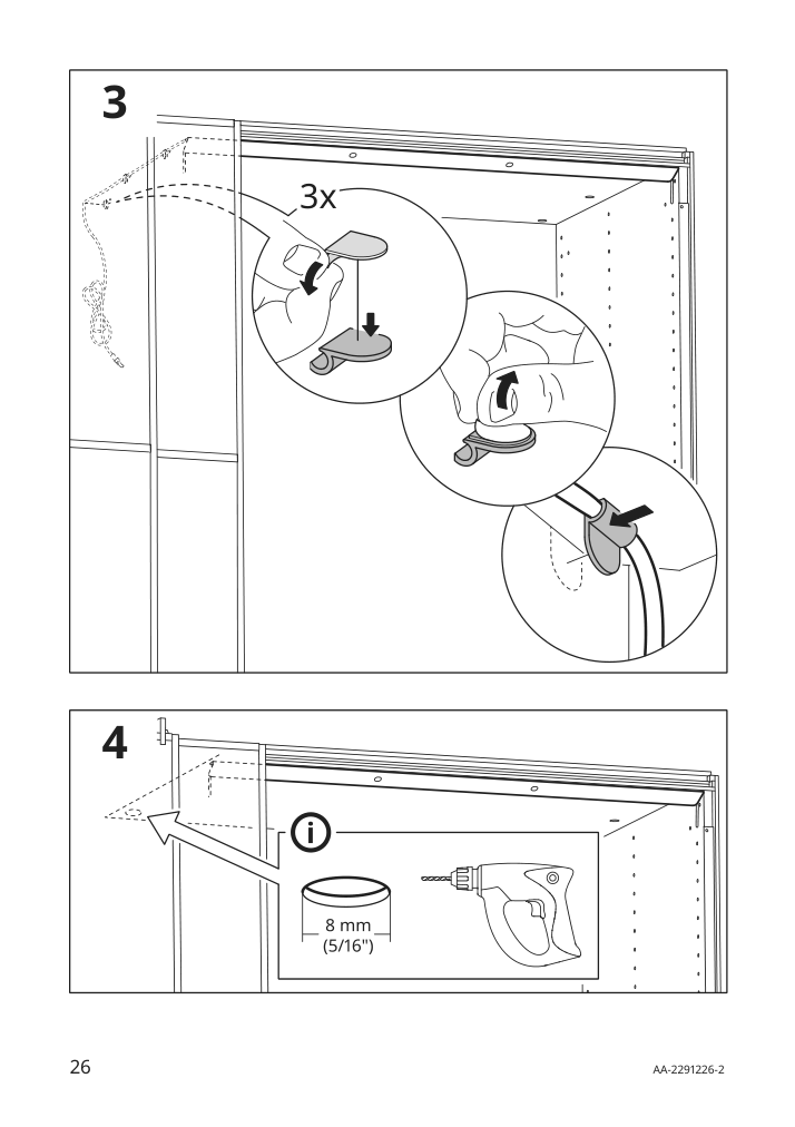 Assembly instructions for IKEA Oeversidan led wardrobe lighting strp w sensor dimmable dark gray | Page 26 - IKEA ÖVERSIDAN LED wardrobe lighting strp w sensor 004.749.04