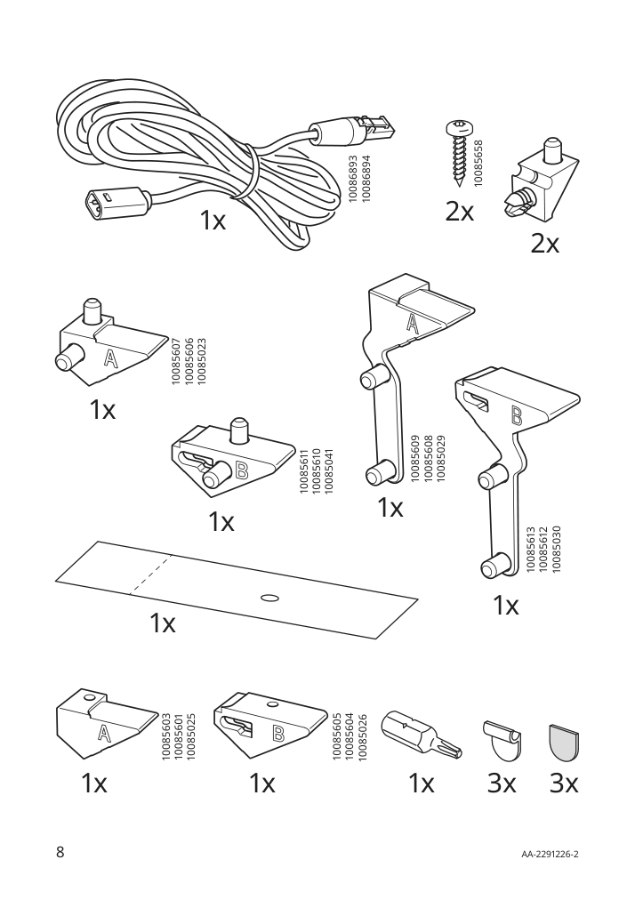 Assembly instructions for IKEA Oeversidan led wardrobe lighting strp w sensor dimmable dark gray | Page 8 - IKEA ÖVERSIDAN LED wardrobe lighting strp w sensor 004.749.04