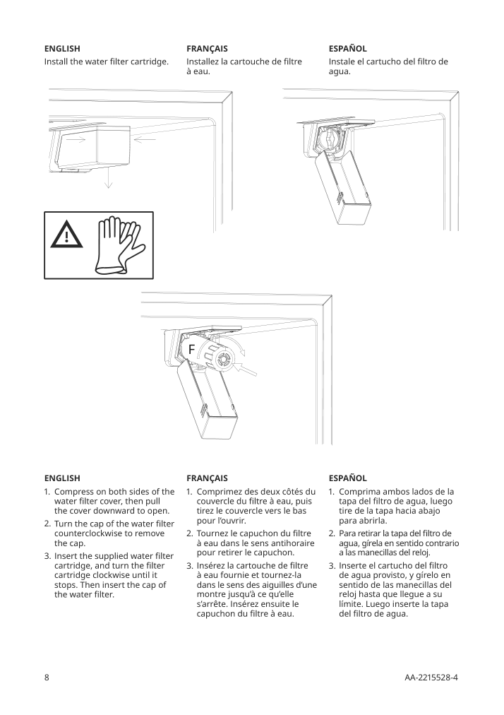 Assembly instructions for IKEA Oeverskadlig french door refrigerator 4 door stainless steel color | Page 8 - IKEA ÖVERSKÅDLIG french door refrigerator 604.621.54