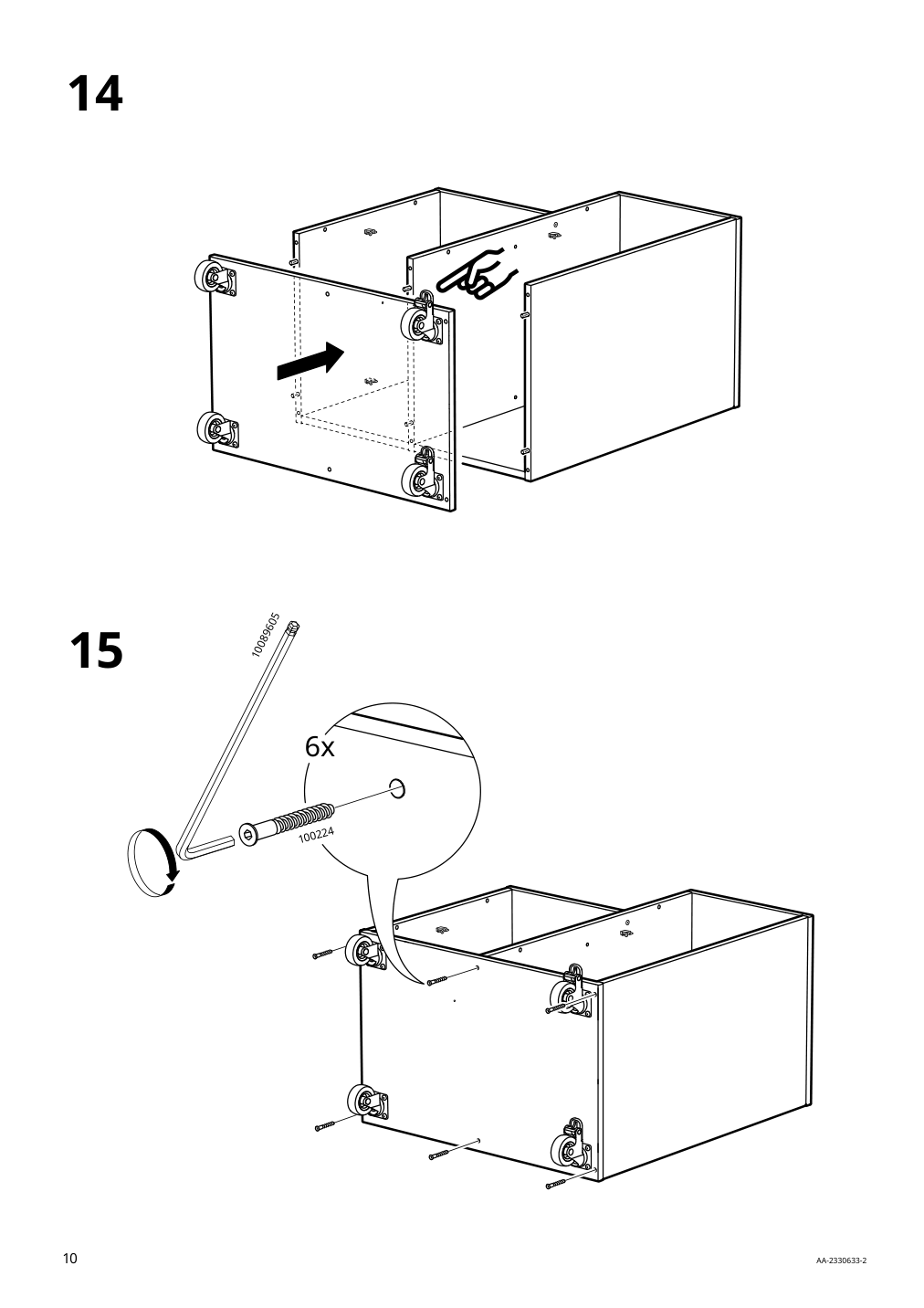 Assembly instructions for IKEA Oevning utility cart white gray green | Page 10 - IKEA ÖVNING utility cart 005.170.03