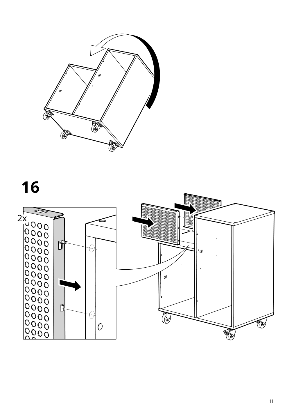 Assembly instructions for IKEA Oevning utility cart white gray green | Page 11 - IKEA ÖVNING utility cart 005.170.03