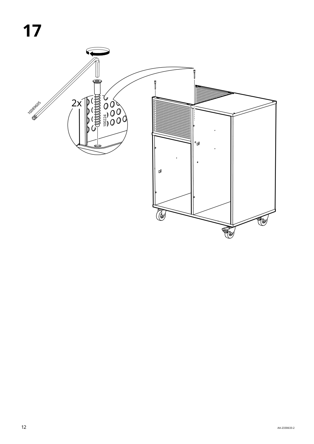 Assembly instructions for IKEA Oevning utility cart white gray green | Page 12 - IKEA ÖVNING utility cart 005.170.03