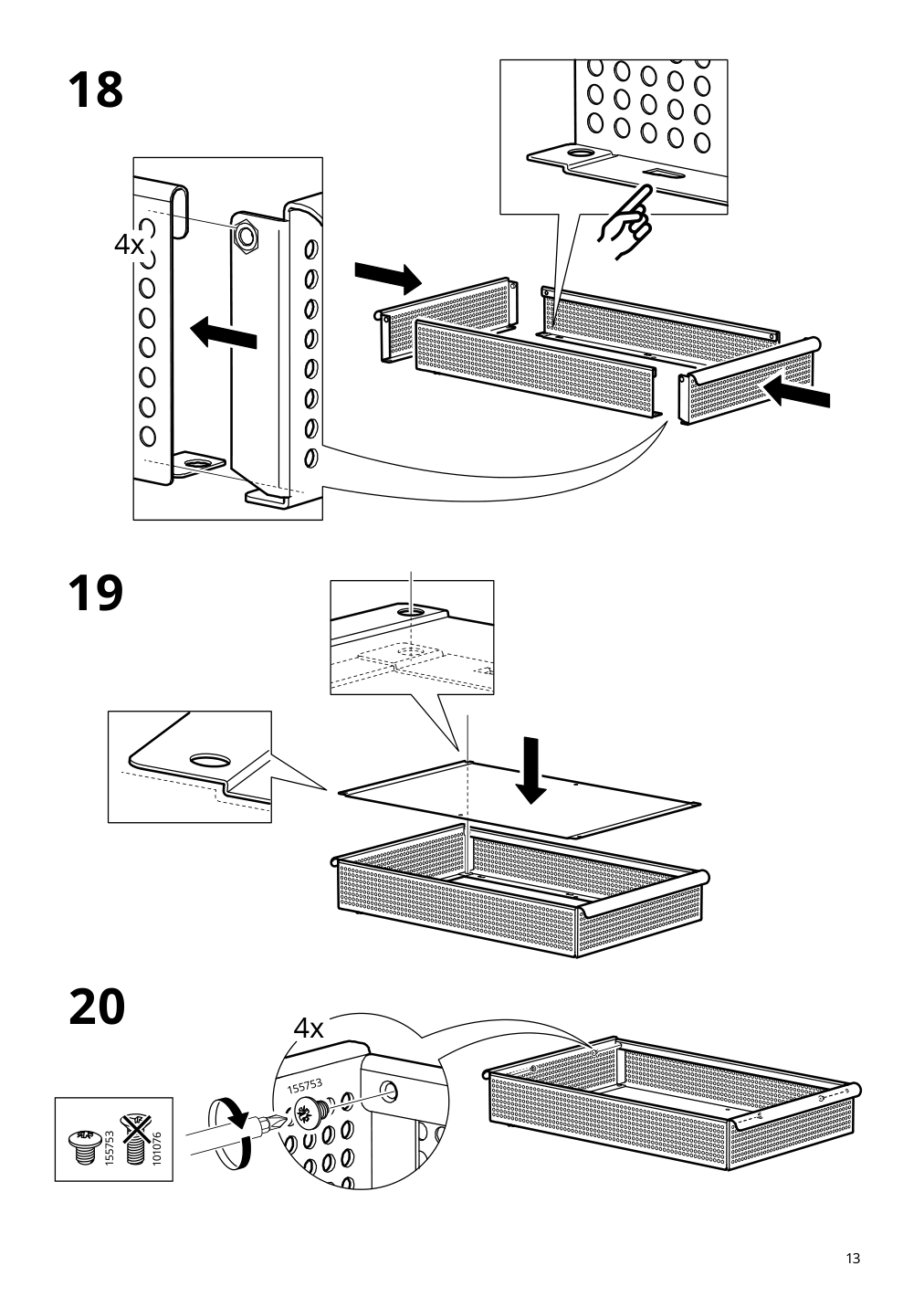 Assembly instructions for IKEA Oevning utility cart white gray green | Page 13 - IKEA ÖVNING utility cart 005.170.03