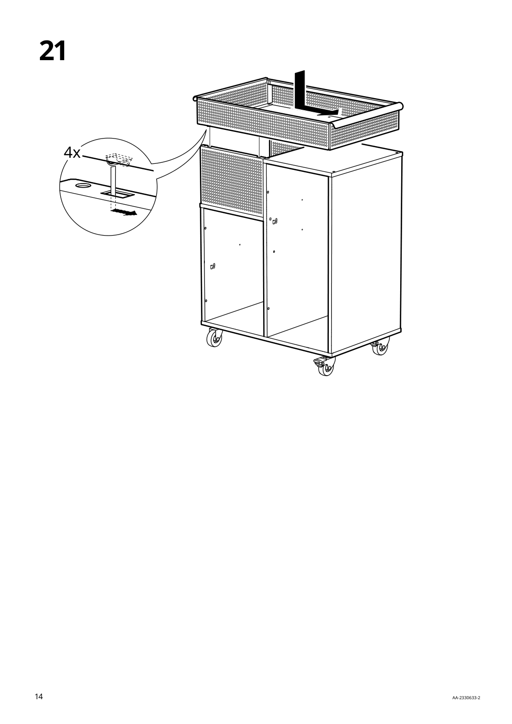 Assembly instructions for IKEA Oevning utility cart white gray green | Page 14 - IKEA ÖVNING utility cart 005.170.03