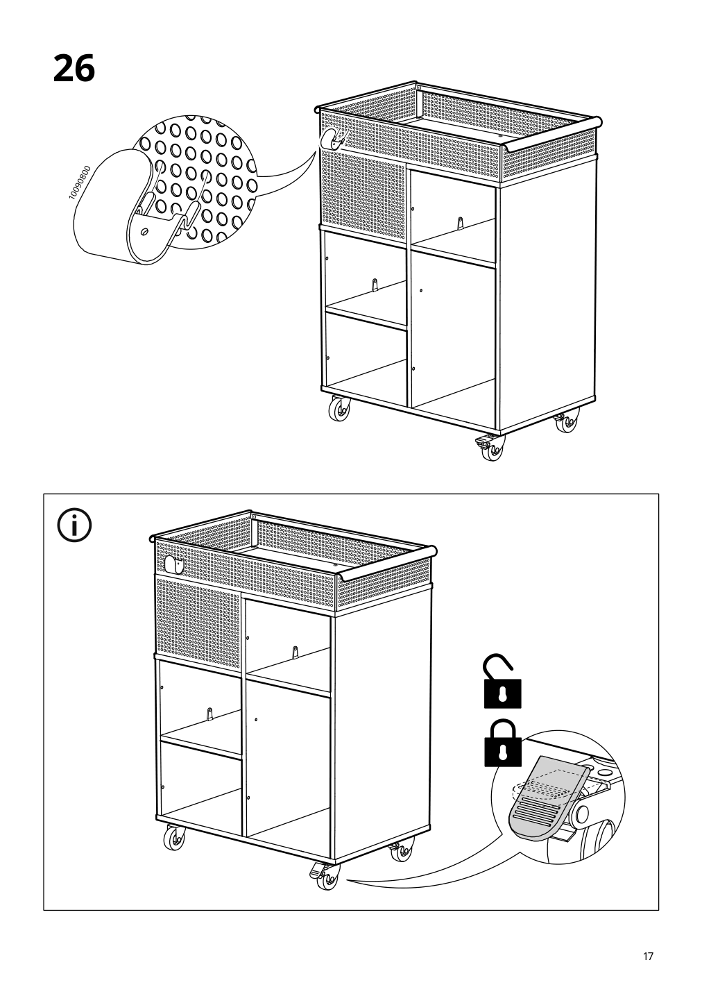 Assembly instructions for IKEA Oevning utility cart white gray green | Page 17 - IKEA ÖVNING utility cart 005.170.03