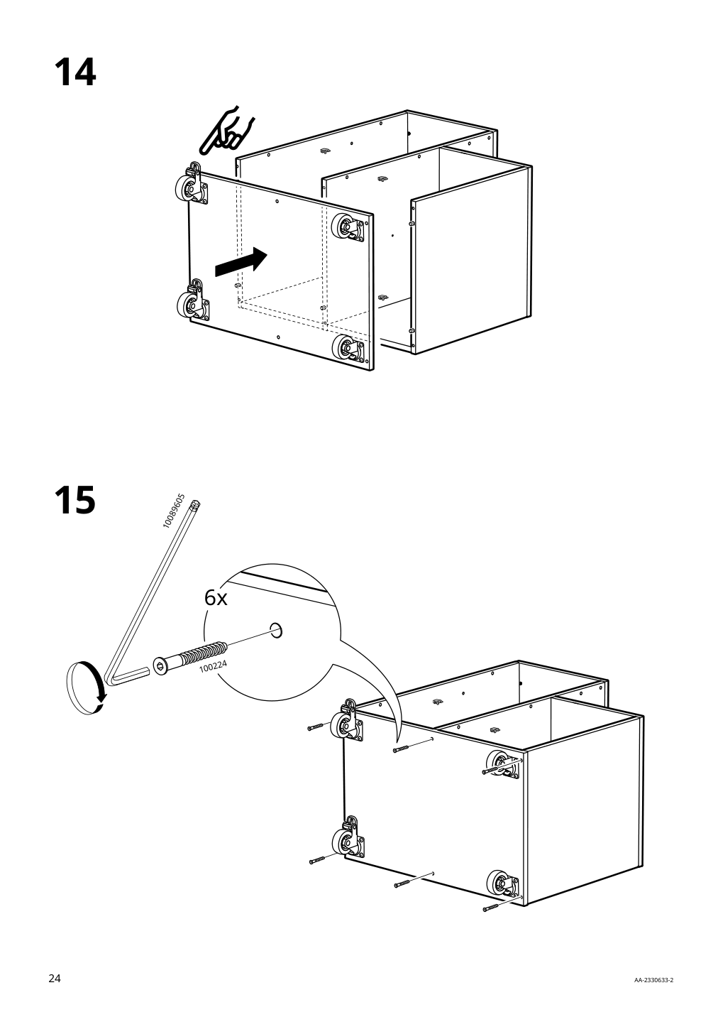 Assembly instructions for IKEA Oevning utility cart white gray green | Page 24 - IKEA ÖVNING utility cart 005.170.03