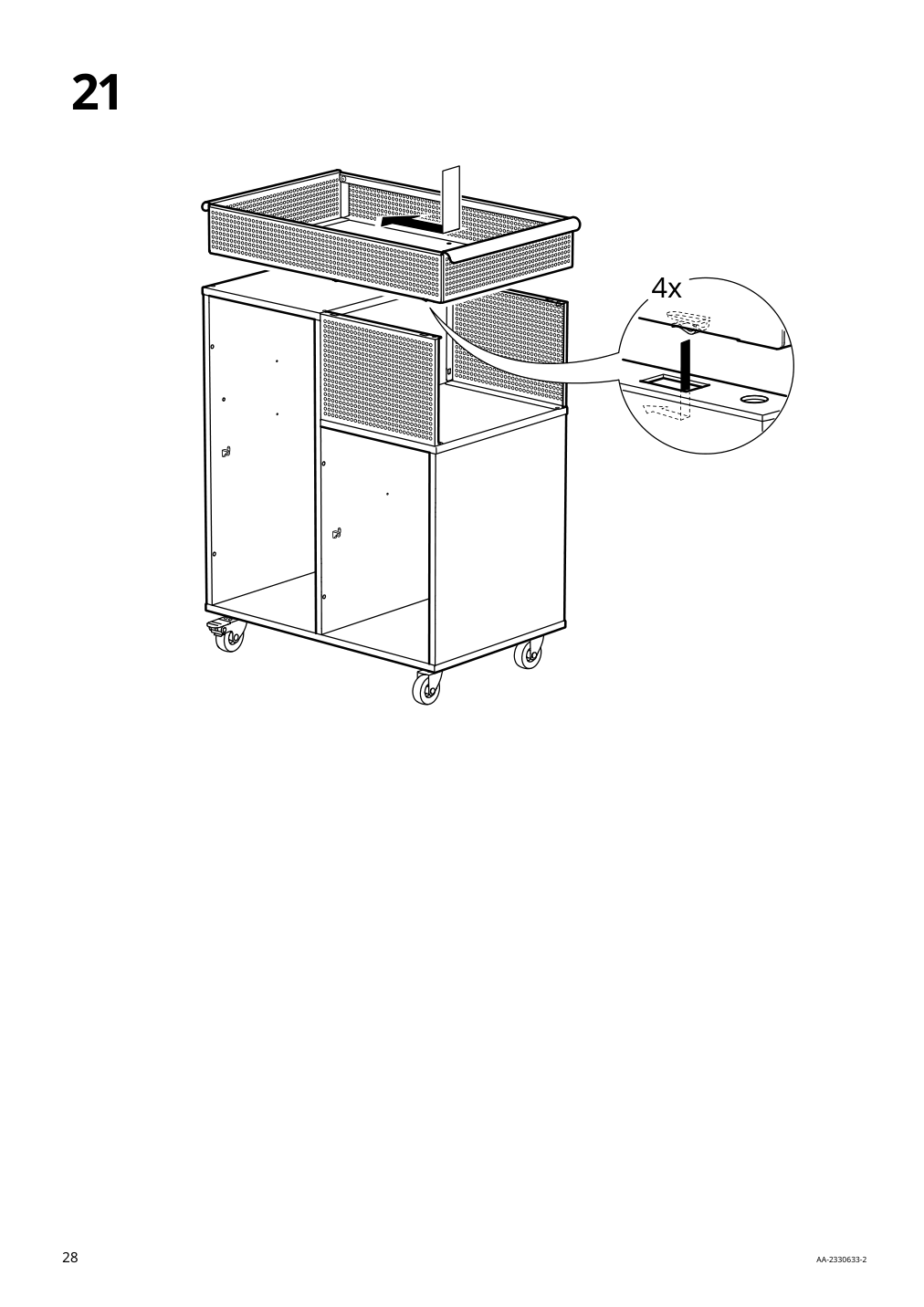 Assembly instructions for IKEA Oevning utility cart white gray green | Page 28 - IKEA ÖVNING utility cart 005.170.03