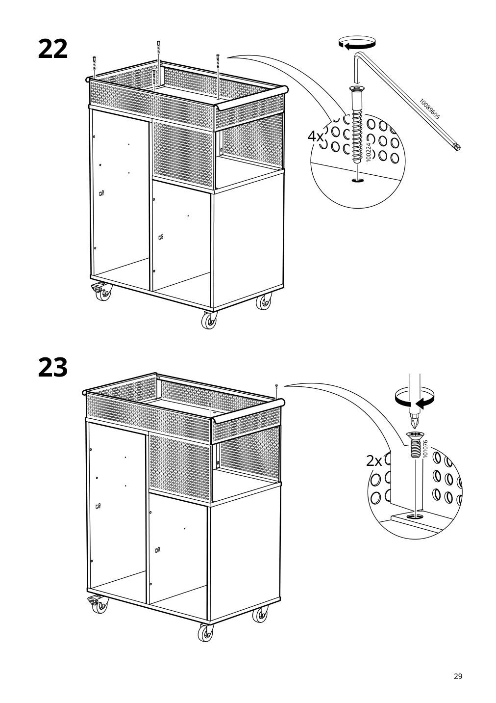 Assembly instructions for IKEA Oevning utility cart white gray green | Page 29 - IKEA ÖVNING utility cart 005.170.03