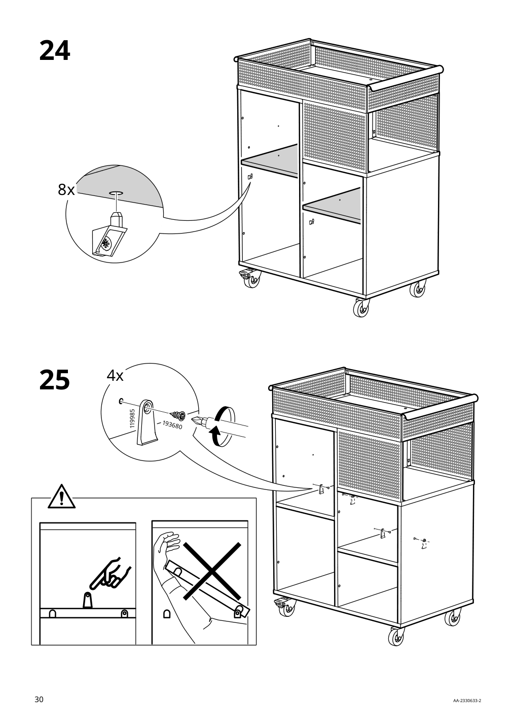 Assembly instructions for IKEA Oevning utility cart white gray green | Page 30 - IKEA ÖVNING utility cart 005.170.03