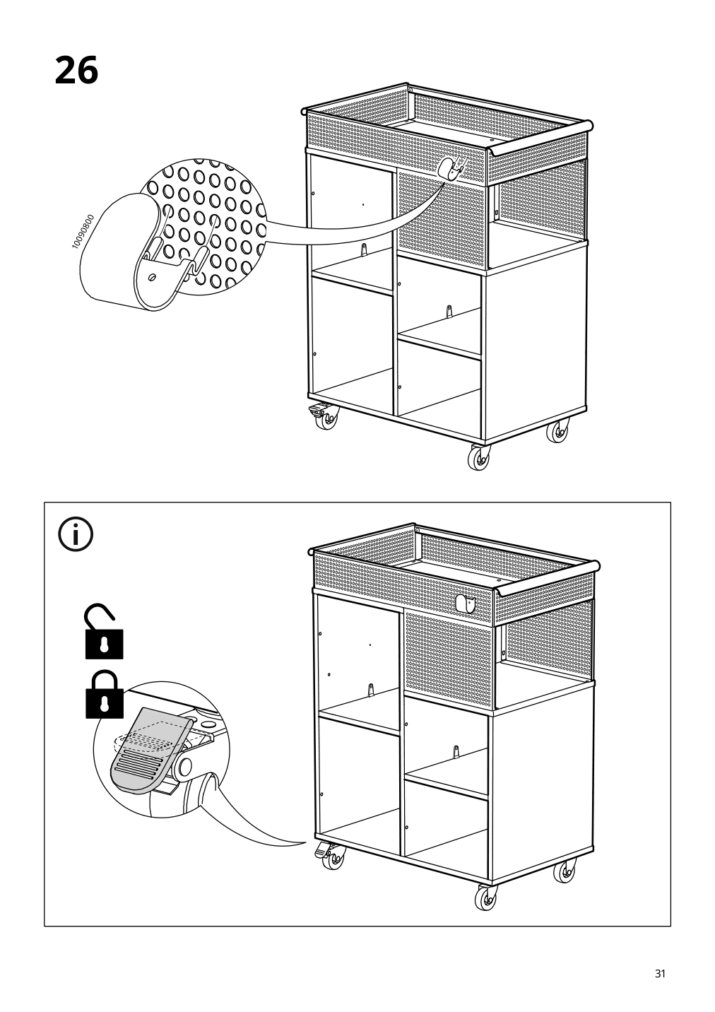 Assembly instructions for IKEA Oevning utility cart white gray green | Page 31 - IKEA ÖVNING utility cart 005.170.03