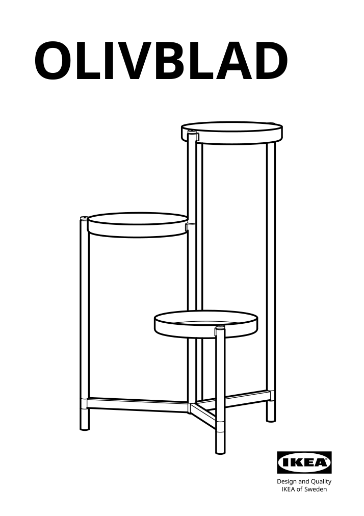 Assembly instructions for IKEA Olivblad plant stand indoor outdoor light gray | Page 1 - IKEA OLIVBLAD plant stand 205.607.74