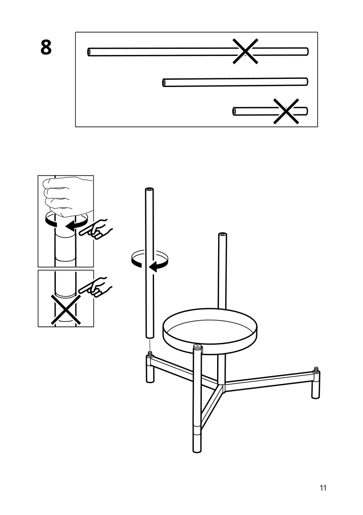 Assembly instructions for IKEA Olivblad plant stand indoor outdoor light gray | Page 11 - IKEA OLIVBLAD plant stand 205.607.74