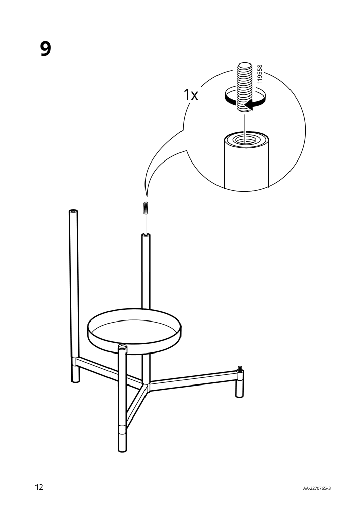 Assembly instructions for IKEA Olivblad plant stand indoor outdoor light gray | Page 12 - IKEA OLIVBLAD plant stand 205.607.74