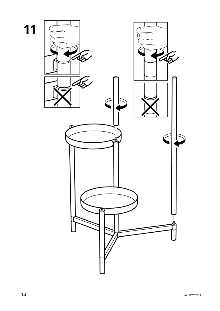 Assembly instructions for IKEA Olivblad plant stand indoor outdoor light gray | Page 14 - IKEA OLIVBLAD plant stand 205.607.74