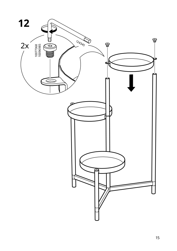 Assembly instructions for IKEA Olivblad plant stand indoor outdoor light gray | Page 15 - IKEA OLIVBLAD plant stand 205.607.74