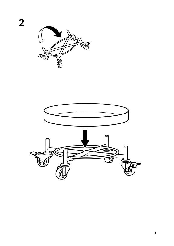 Assembly instructions for IKEA Olivblad plant stand on wheels indoor outdoor light gray | Page 3 - IKEA OLIVBLAD plant stand on wheels 605.613.14