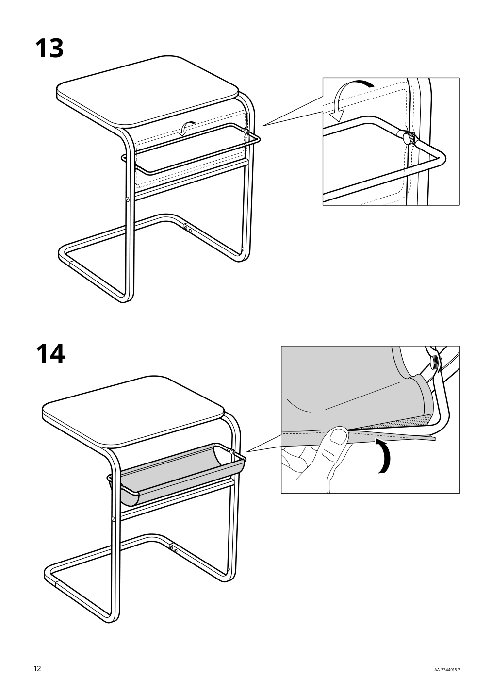 Assembly instructions for IKEA Olseroed side table anthracite dark gray | Page 12 - IKEA OLSERÖD side table 405.309.17