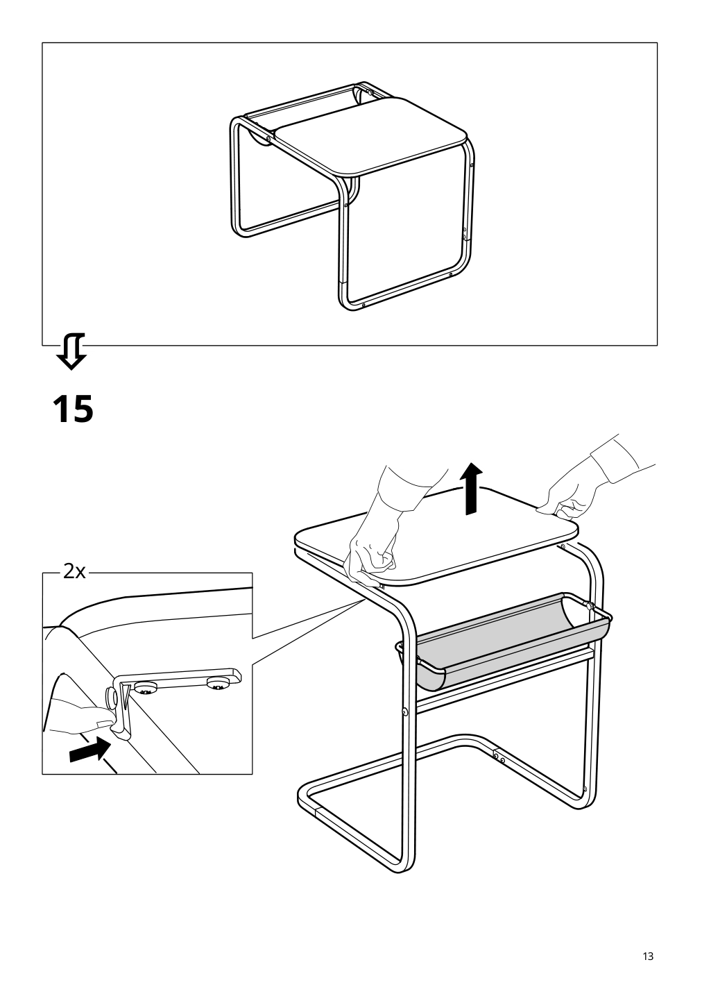 Assembly instructions for IKEA Olseroed side table anthracite dark gray | Page 13 - IKEA OLSERÖD side table 405.309.17