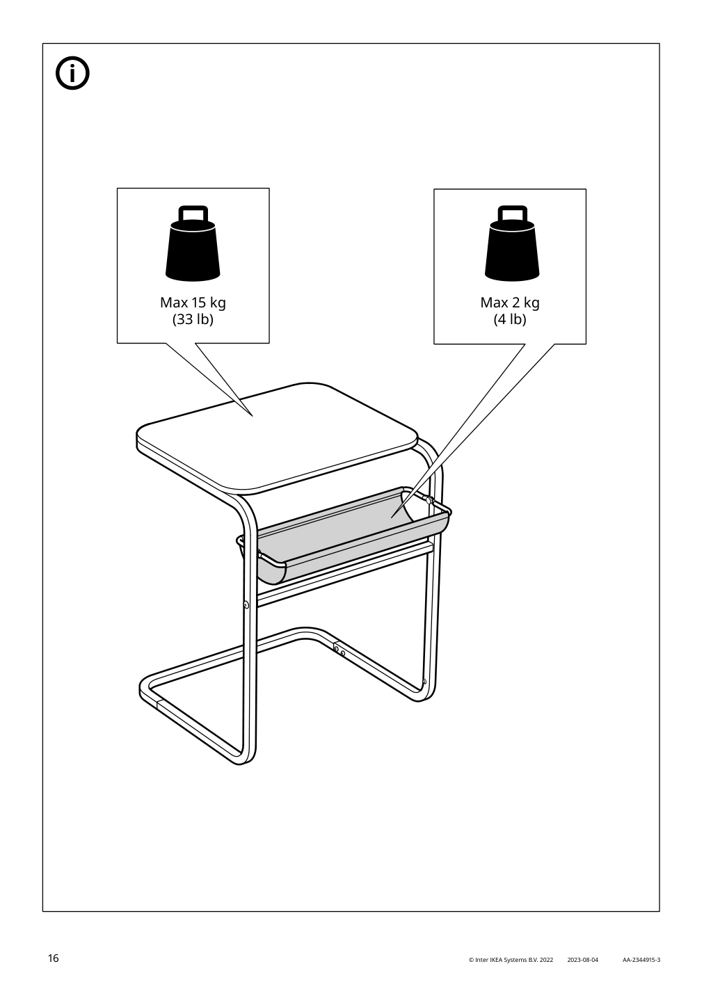 Assembly instructions for IKEA Olseroed side table anthracite dark gray | Page 16 - IKEA OLSERÖD side table 405.309.17