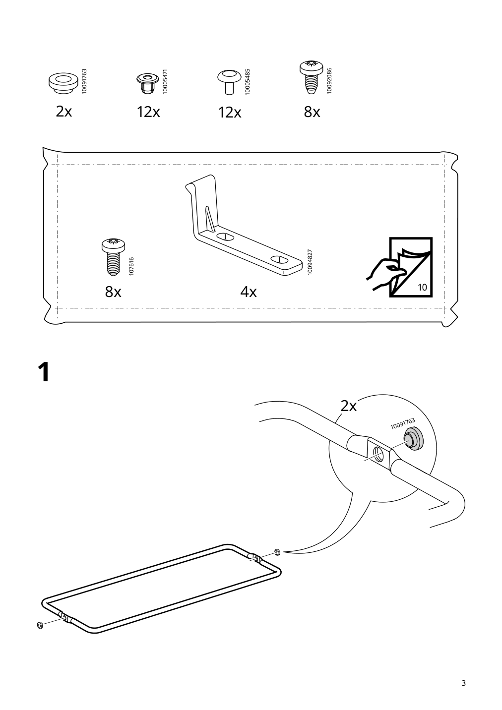 Assembly instructions for IKEA Olseroed side table anthracite dark gray | Page 3 - IKEA OLSERÖD side table 405.309.17