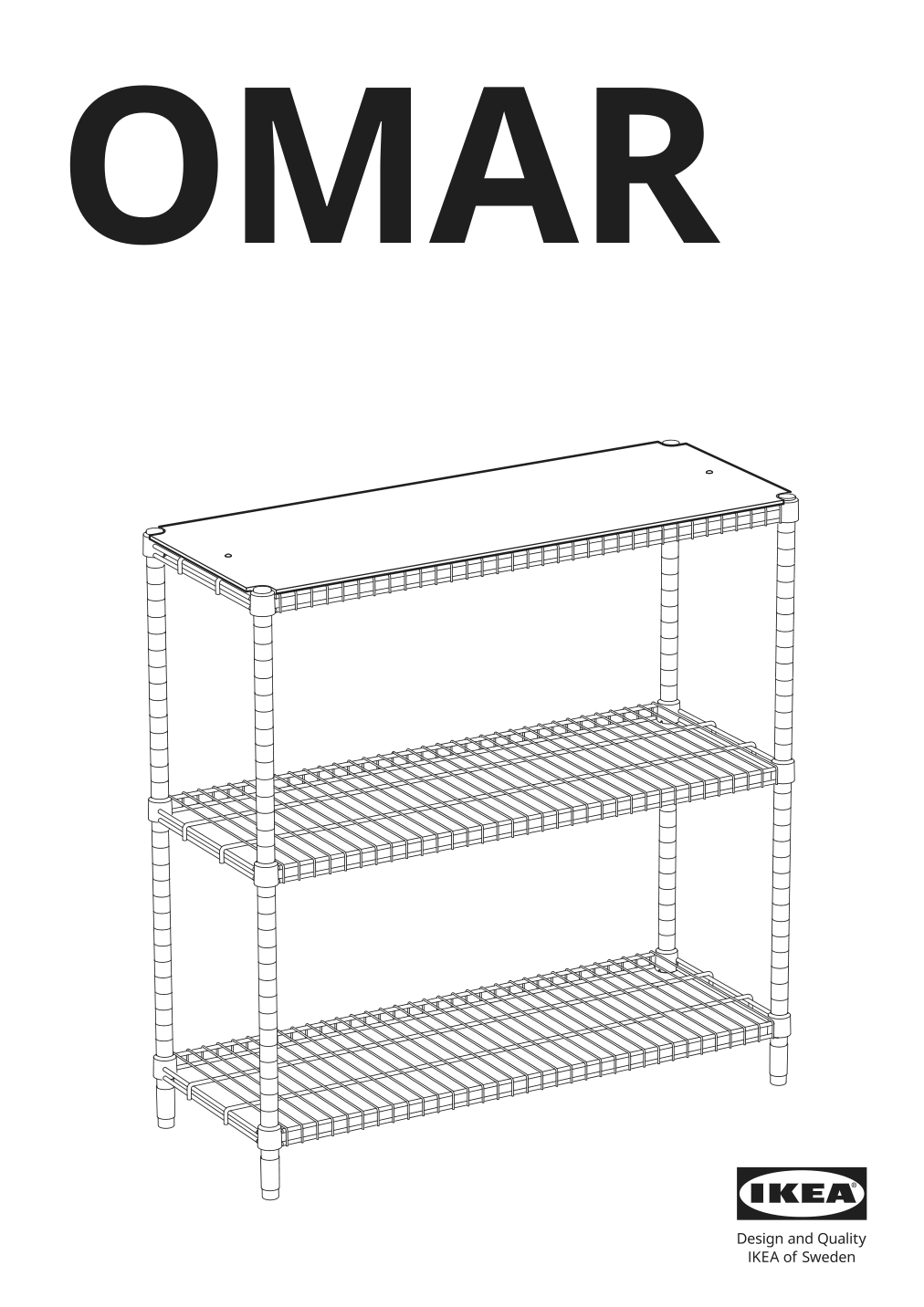 Assembly instructions for IKEA Omar shelf liner bamboo | Page 1 - IKEA OMAR 1 section shelving unit 994.015.41